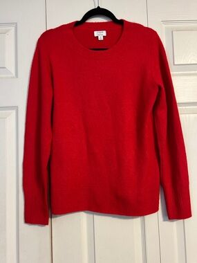 J. CREW Extra Soft Red Crewneck Sweater Small Stretch Relaxed Fit Wool Blend